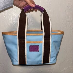 Coach Light Blue and Purple Tote Bag